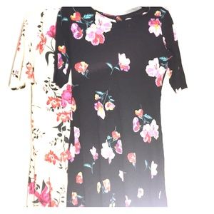 Black and white flower printed dresses